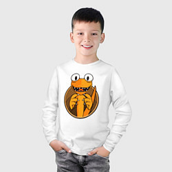 Лонгслив хлопковый детский Радужные друзья: Оранжевый, цвет: белый — фото 2