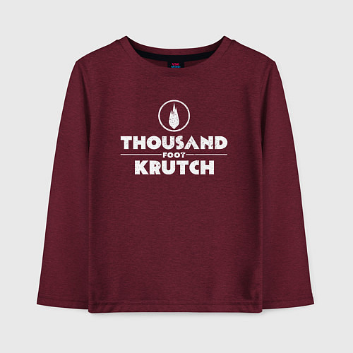 Детский лонгслив Thousand Foot Krutch белое лого / Меланж-бордовый – фото 1