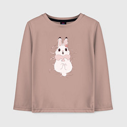 Лонгслив хлопковый детский Cute white rabbit, цвет: пыльно-розовый
