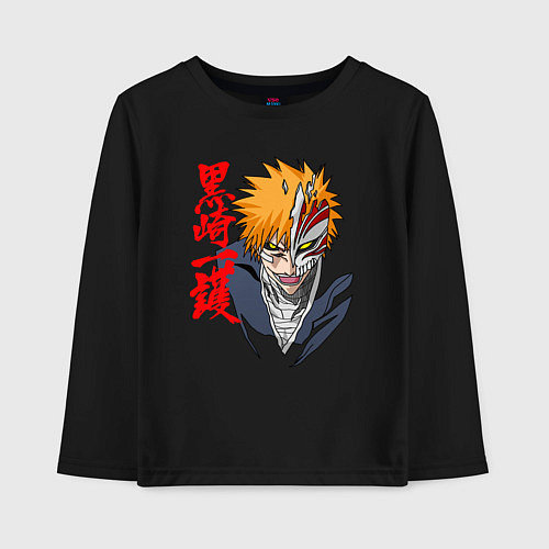 Детский лонгслив Облик пустого - Ичиго куросаки / Черный – фото 1