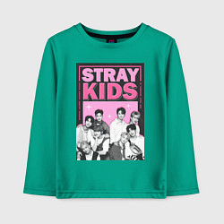Лонгслив хлопковый детский Stray Kids boy band, цвет: зеленый