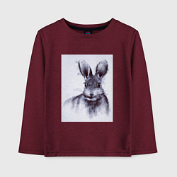 Лонгслив хлопковый детский Rabbit symbol 2023, цвет: меланж-бордовый