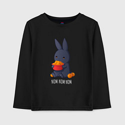 Лонгслив хлопковый детский Кролик и мандарины - Nom nom nom, цвет: черный