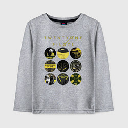 Лонгслив хлопковый детский Twenty One Pilots коллаж, цвет: меланж