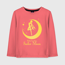 Лонгслив хлопковый детский Sailor Moon gold, цвет: коралловый