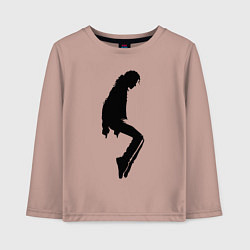 Лонгслив хлопковый детский Силуэт Майкла Джексона - Minimalism, цвет: пыльно-розовый