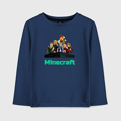 Лонгслив хлопковый детский Minecraft story mode, цвет: тёмно-синий