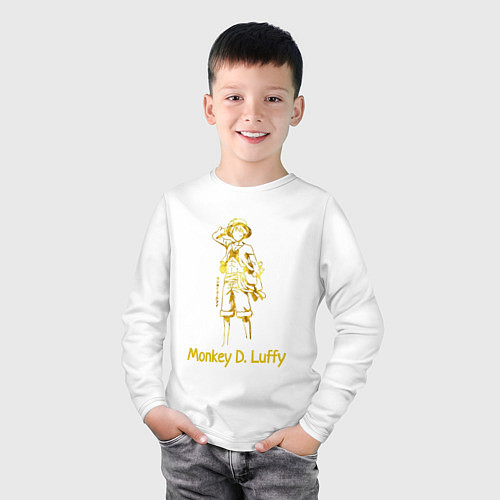 Детский лонгслив Monkey D Luffy Gold / Белый – фото 3