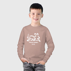 Лонгслив хлопковый детский Логотип кролика 2023 китайский новый год, цвет: пыльно-розовый — фото 2