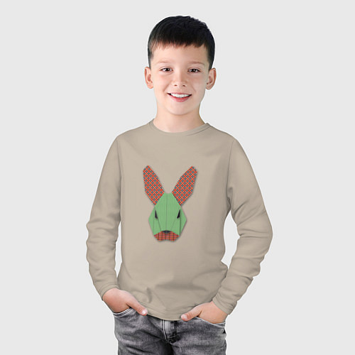 Детский лонгслив Patchwork rabbit / Миндальный – фото 3