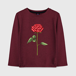 Лонгслив хлопковый детский Роза красная, цвет: меланж-бордовый