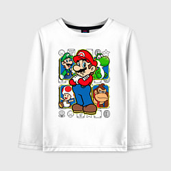 Лонгслив хлопковый детский Супер Марио, цвет: белый