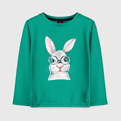 Лонгслив хлопковый детский Серый кролик, цвет: зеленый
