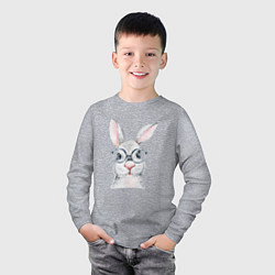 Лонгслив хлопковый детский Серый кролик, цвет: меланж — фото 2