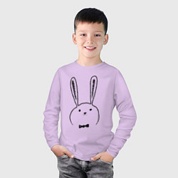 Лонгслив хлопковый детский Кролик с бабочкой, цвет: лаванда — фото 2