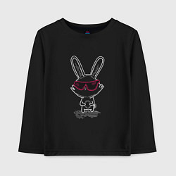 Лонгслив хлопковый детский Кролик в розовых очках, цвет: черный