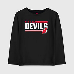 Лонгслив хлопковый детский Нью - Джерси Девилз нхл, цвет: черный