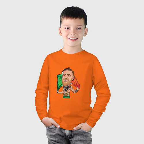 Детский лонгслив Конор - Ирландия / Оранжевый – фото 3