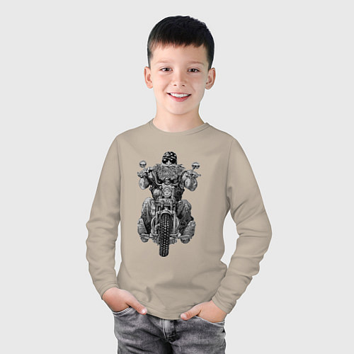 Детский лонгслив Ride biker / Миндальный – фото 3