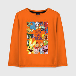 Лонгслив хлопковый детский Happy three friends - poster, цвет: оранжевый