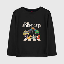 Лонгслив хлопковый детский Abbey cats, цвет: черный