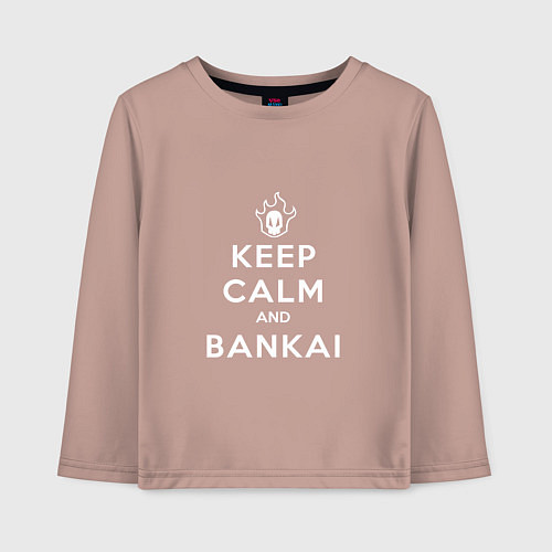 Детский лонгслив Keep calm and bankai - Bleach / Пыльно-розовый – фото 1