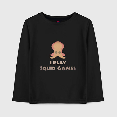 Детский лонгслив I play squid games / Черный – фото 1