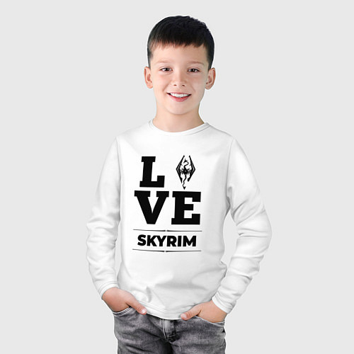 Детский лонгслив Skyrim love classic / Белый – фото 3