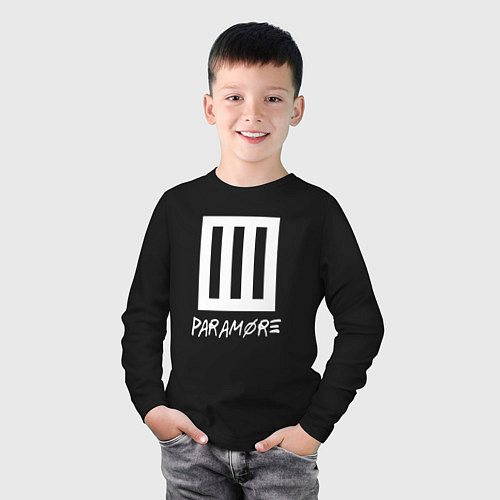 Детский лонгслив Paramore логотип / Черный – фото 3