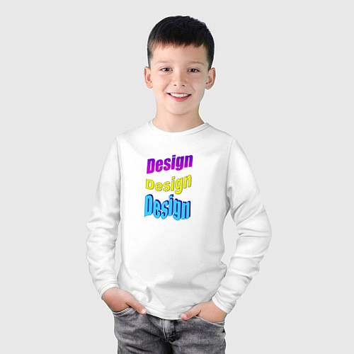 Детский лонгслив Design - WordArt / Белый – фото 3