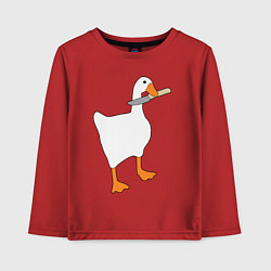 Лонгслив хлопковый детский Опасный гусь, цвет: красный