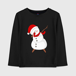Лонгслив хлопковый детский Снеговик дэб, цвет: черный