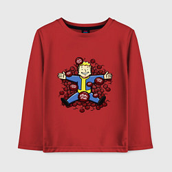 Лонгслив хлопковый детский Vault boy caps, цвет: красный
