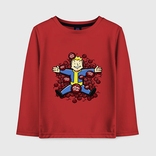 Детский лонгслив Vault boy caps / Красный – фото 1