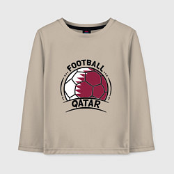 Лонгслив хлопковый детский Football Qatar, цвет: миндальный