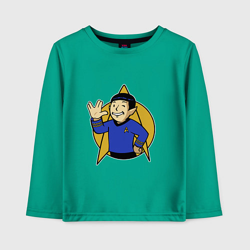 Детский лонгслив Spoke - vault boy / Зеленый – фото 1