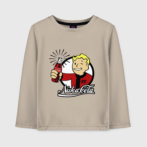 Детский лонгслив Vault boy - nuka cola / Миндальный – фото 1