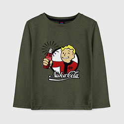 Лонгслив хлопковый детский Vault boy - nuka cola, цвет: меланж-хаки