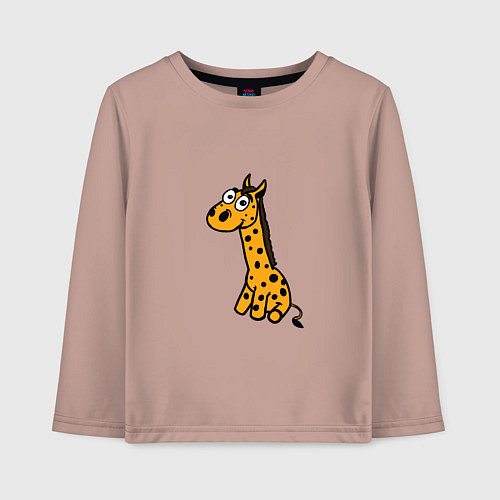 Детский лонгслив Игрушка жираф / Пыльно-розовый – фото 1