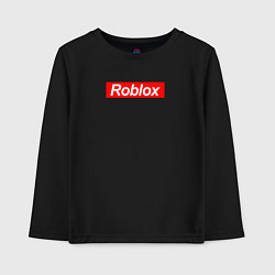 Лонгслив хлопковый детский Roblox полоса, цвет: черный