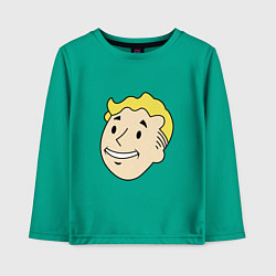 Лонгслив хлопковый детский Vault boy head, цвет: зеленый