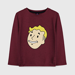 Лонгслив хлопковый детский Vault boy head, цвет: меланж-бордовый