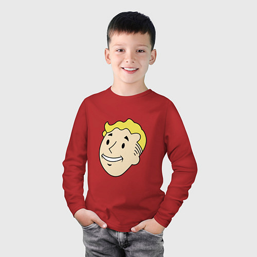 Детский лонгслив Vault boy head / Красный – фото 3