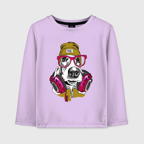 Детский лонгслив Dj dog / Лаванда – фото 1