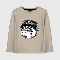 Лонгслив хлопковый детский Evil bulldog head, цвет: миндальный