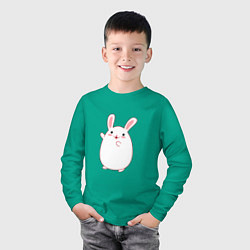 Лонгслив хлопковый детский Круглый кролик, цвет: зеленый — фото 2