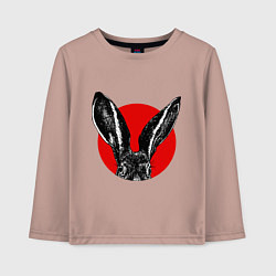 Лонгслив хлопковый детский Rabbit ears, цвет: пыльно-розовый