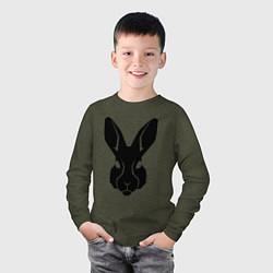 Лонгслив хлопковый детский Rabbit head, цвет: меланж-хаки — фото 2