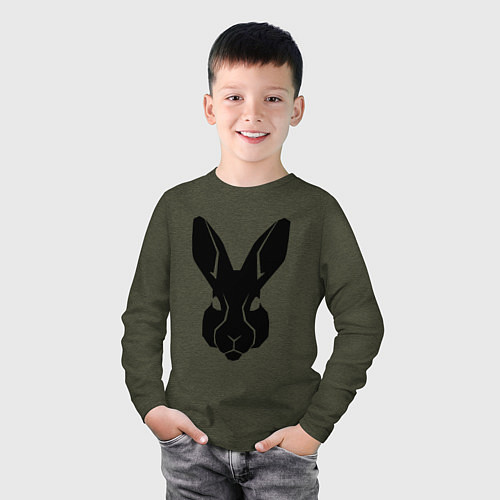 Детский лонгслив Rabbit head / Меланж-хаки – фото 3