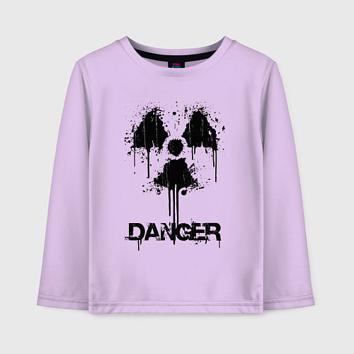 Детский лонгслив Danger radiation symbol / Лаванда – фото 1